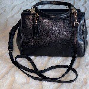 Black leather coach bag